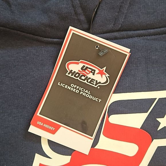 Nike Hoodie Pull Over Sweatshirt Blue Navy Red White USA Hockey Youth Boys Girls - Picture 3 of 9